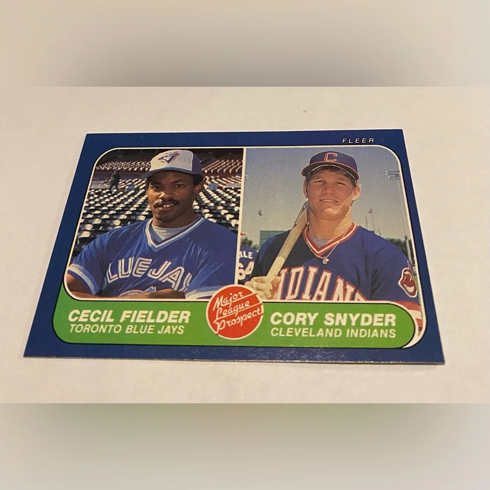 Cecil Fielder & Cory Snyder RC Rookie 1986 Fleer Baseball Card # 653 Vintage